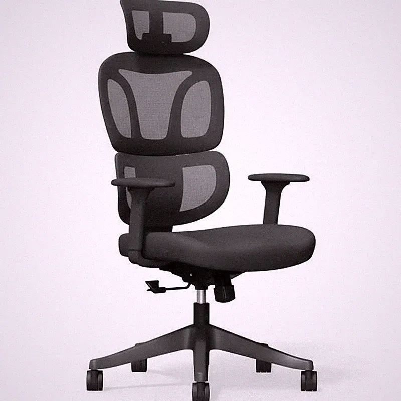Ergonomischer Bürostuhl BS5BB schwarz, verstellbare Armlehnen, schwarz - A
