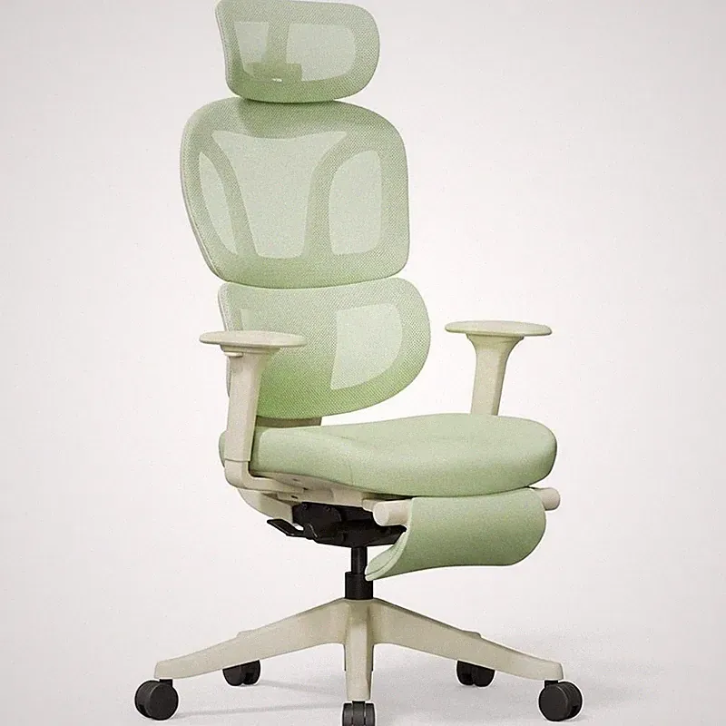 Ergonomischer Bürostuhl BS5LG-M2, mit Fußstütze, grün - B