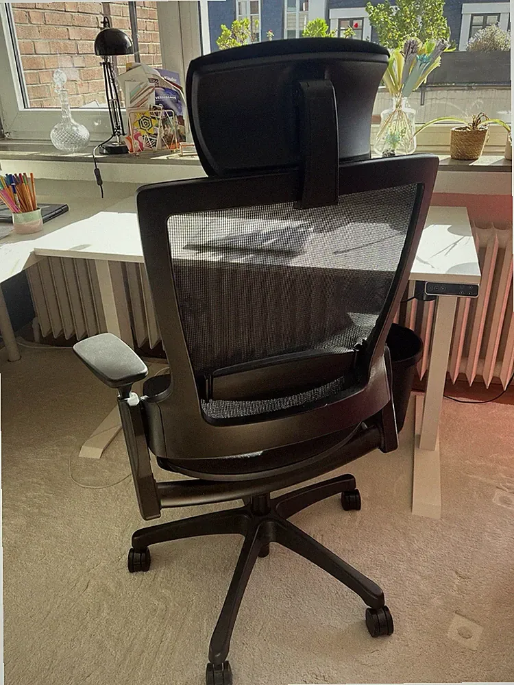 Ergonomischer Bürostuhl Drehstuhl Höhenverstellbar mit Kopfstütze und Armlehnen