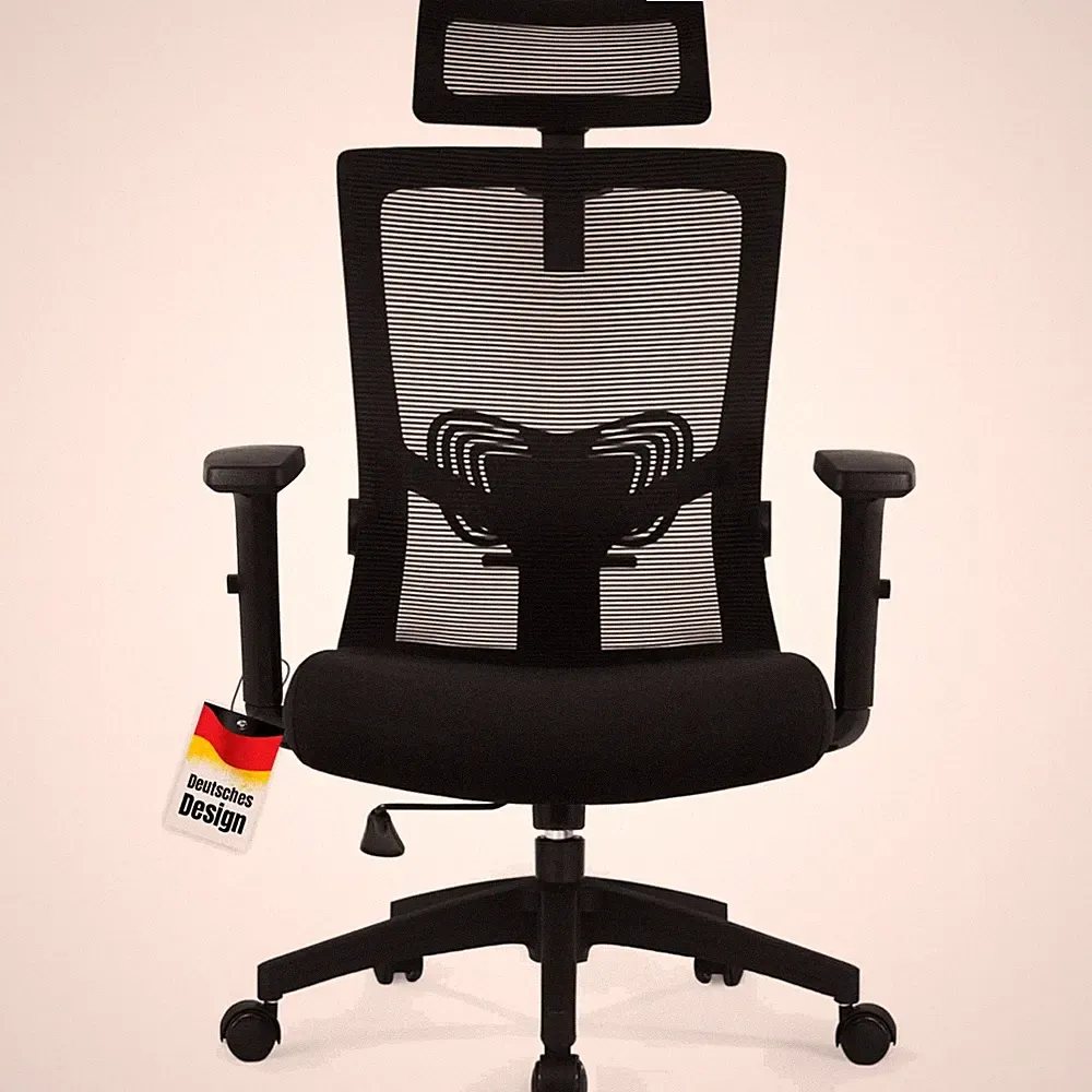 Ergonomischer Bürostuhl Drehstuhl Mesh verstellbar Armlehnen Kopfstütze
