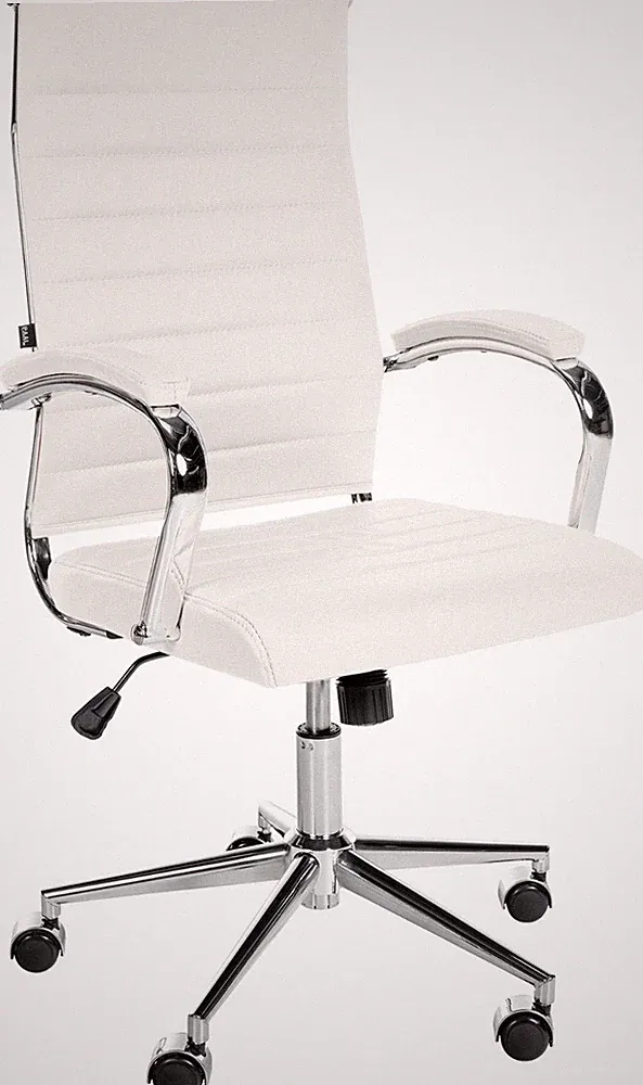 ergonomischer Bürostuhl ECHTLEDER weiß 135 kg belastbar Drehstuhl Chefsessel