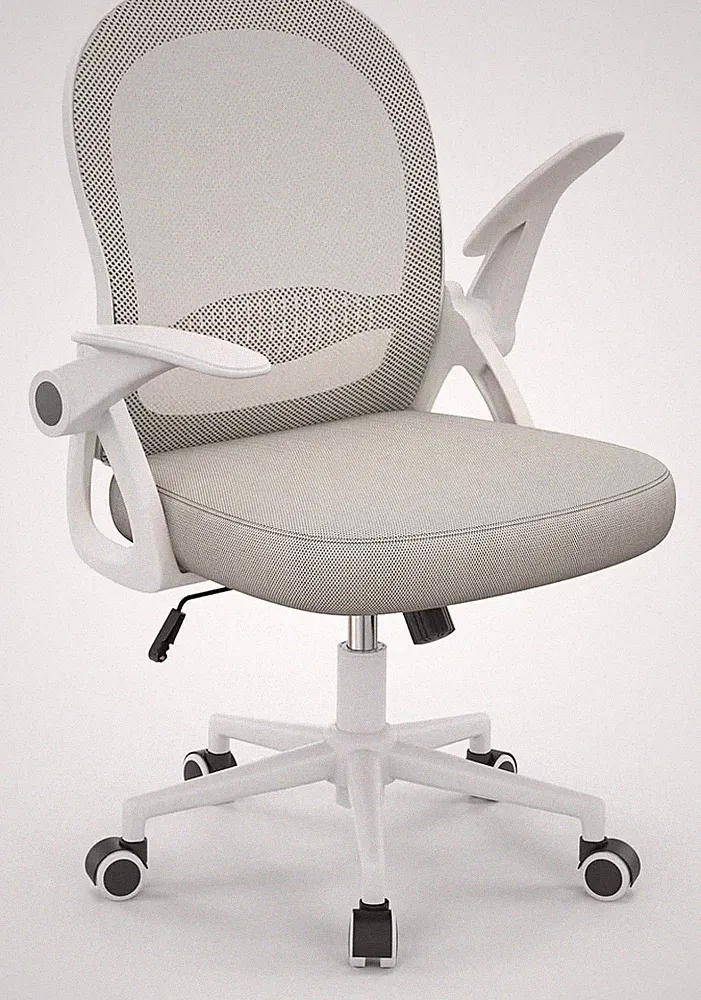 Ergonomischer Bürostuhl Grau Höhenverstellbar Atmungsaktive Netzbespannung 360