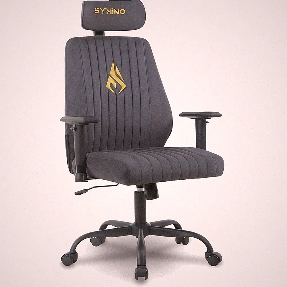 Ergonomischer Bürostuhl Grau, Wippfunktion, Höhenverstellbar, 150kg, Wildleder