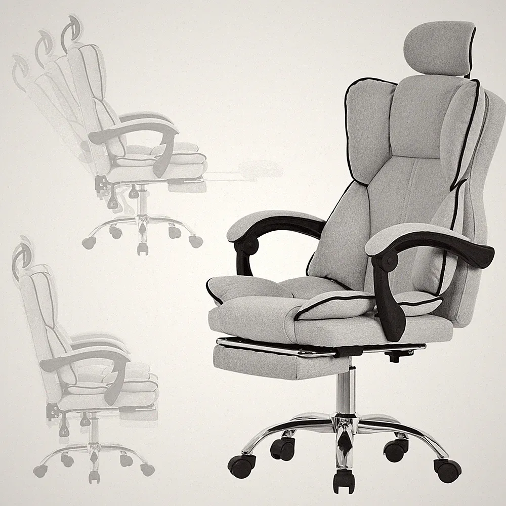 Ergonomischer Bürostuhl höhenverstellbar Chefsessel Drehstuhl mit Kopfstütze
