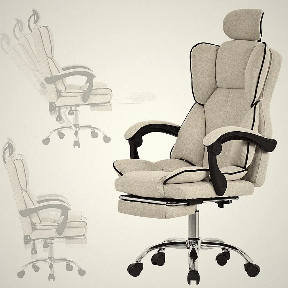 Ergonomischer Bürostuhl höhenverstellbar Chefsessel Drehstuhl mit Kopfstütze