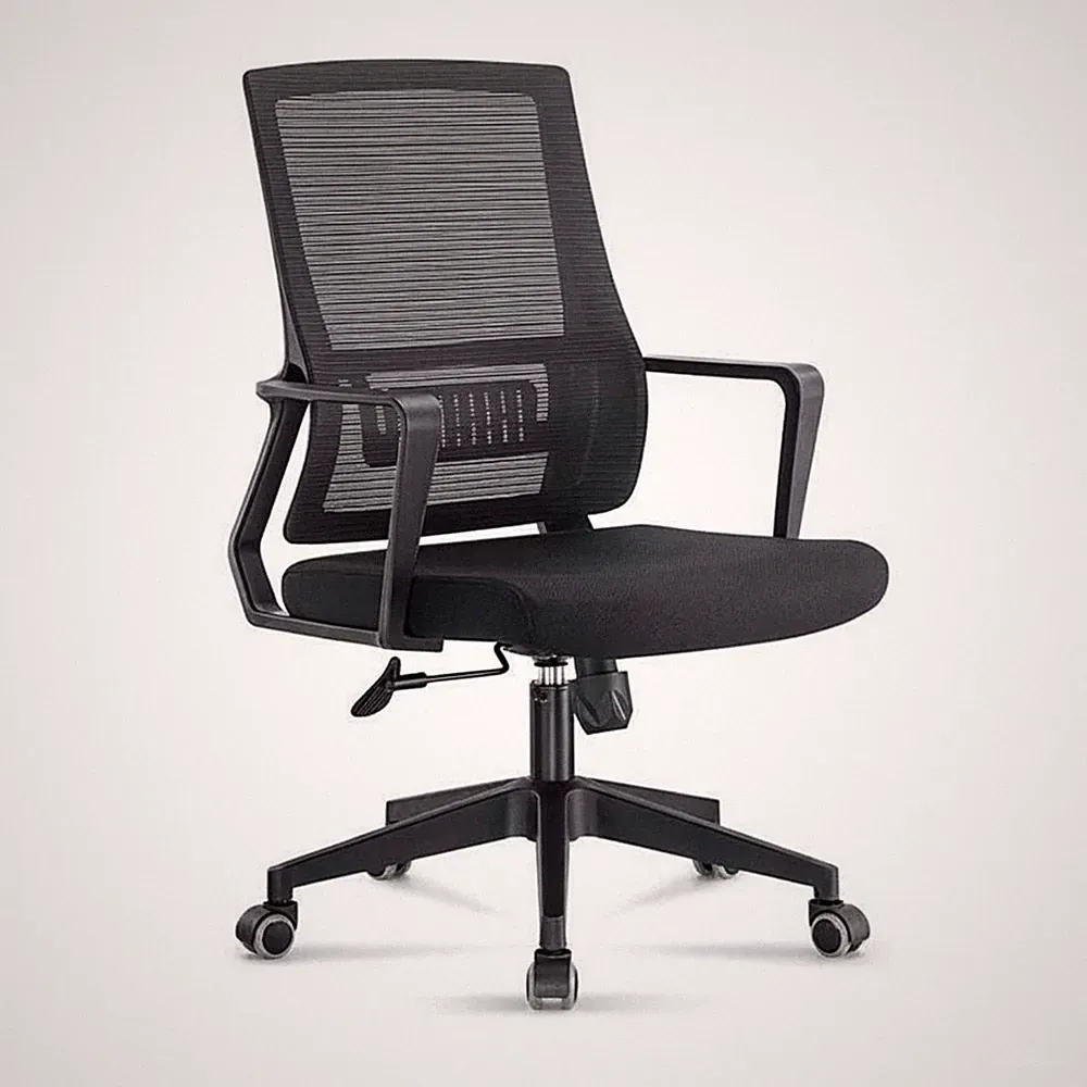 Ergonomischer Bürostuhl integrierte Lordosenstütze für Home-Office, Wohnheim