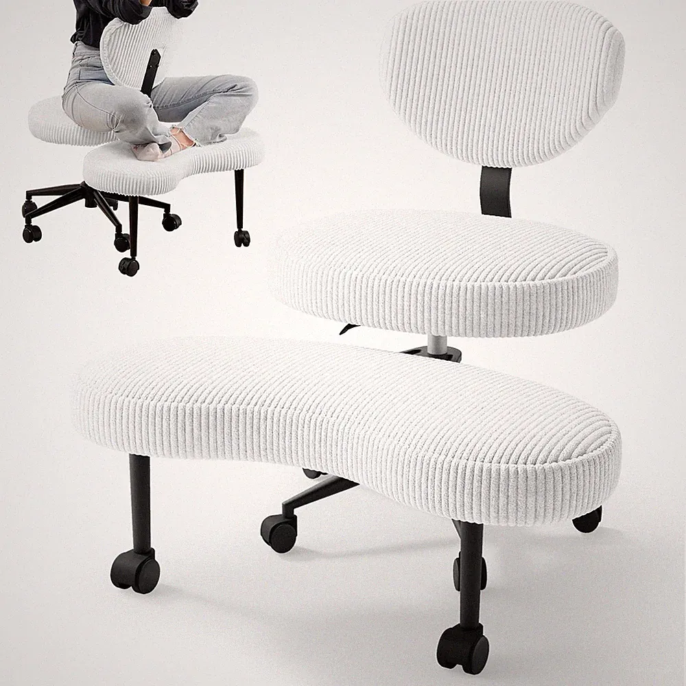 Ergonomischer Bürostuhl Kniestuhl 360° drehbar Höhenverstellbar Kordstoff