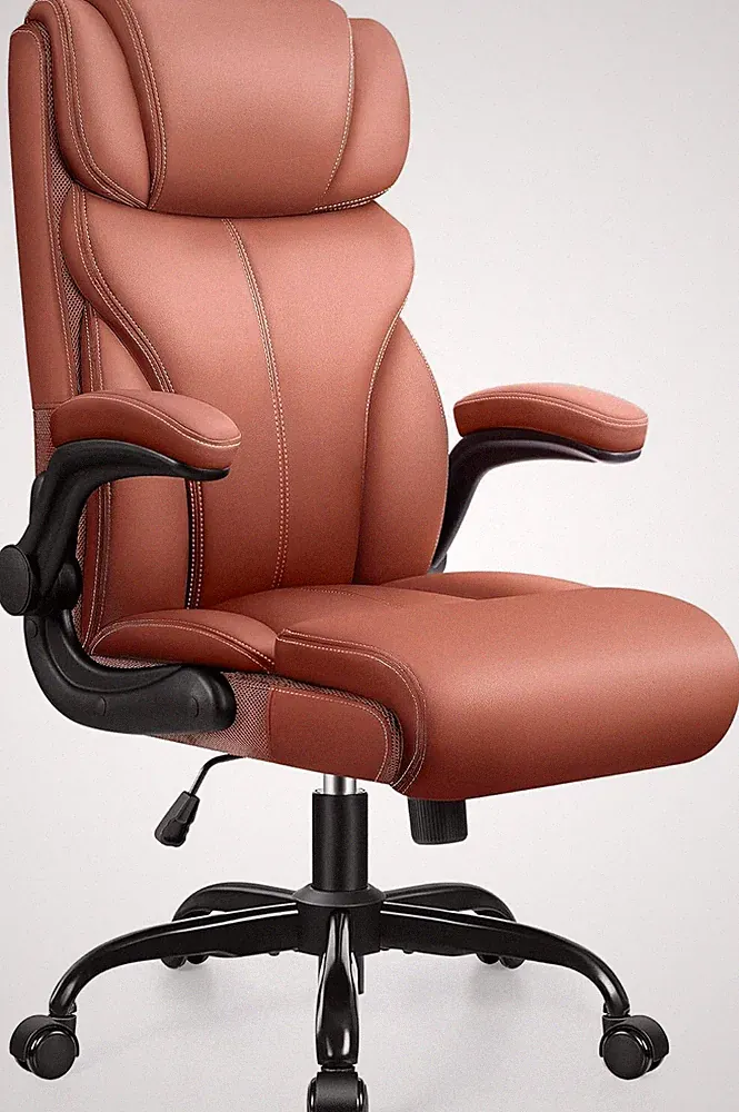 ergonomischer bürostuhl braun leder