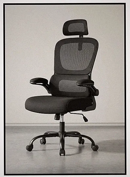 Ergonomischer Bürostuhl Markenlos Netzrückenlehne Kopfstütze Lordosenstütze