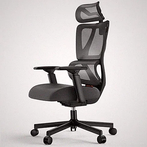 Ergonomischer Bürostuhl Mesh Drehstuhl Lendenwirbelstütze Kopfstütze Schwarz