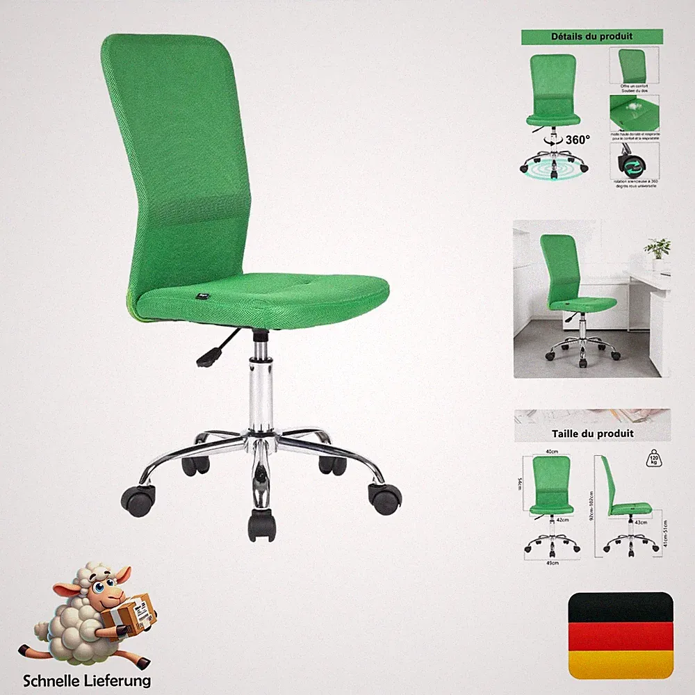 Ergonomischer Bürostuhl Mingone Mesh höhenverstellbar 360° Drehbar Lendenstüt...