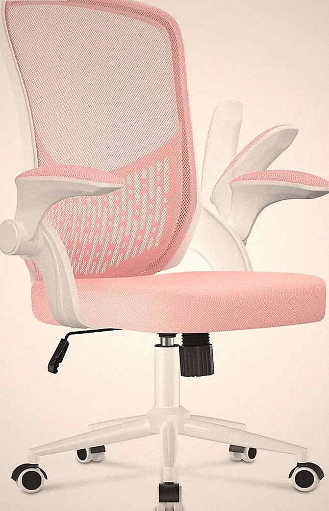 Ergonomischer Bürostuhl mit einzigartiger Lendenwirbelstütze, Rosa