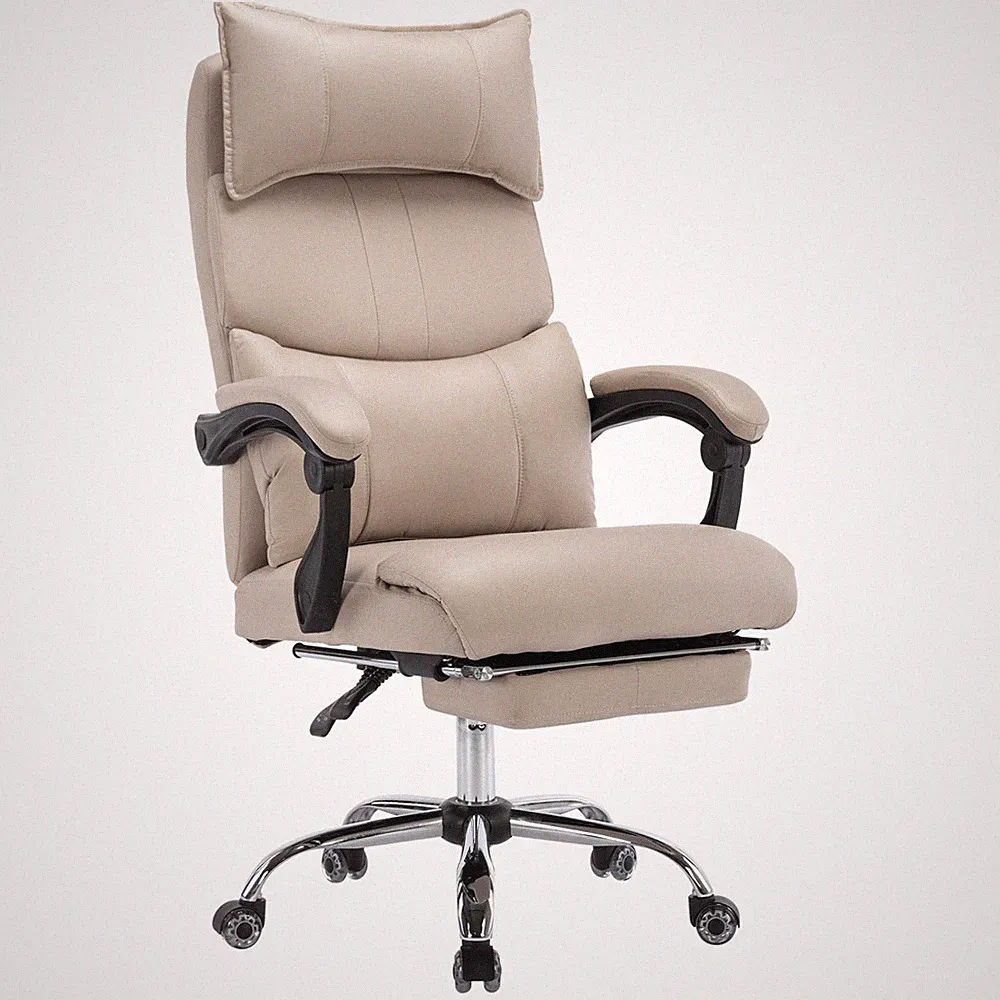 Ergonomischer Bürostuhl mit Fußstütze, Kopfstütze und Lendenwirbelstütze
