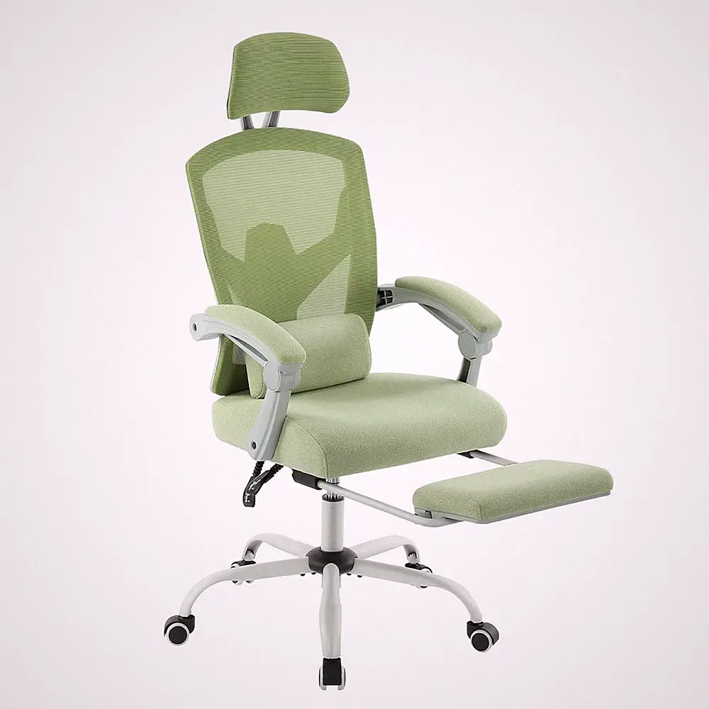 Ergonomischer Bürostuhl mit Fußstütze | Mesh Drehstuhl höhenverstellbar