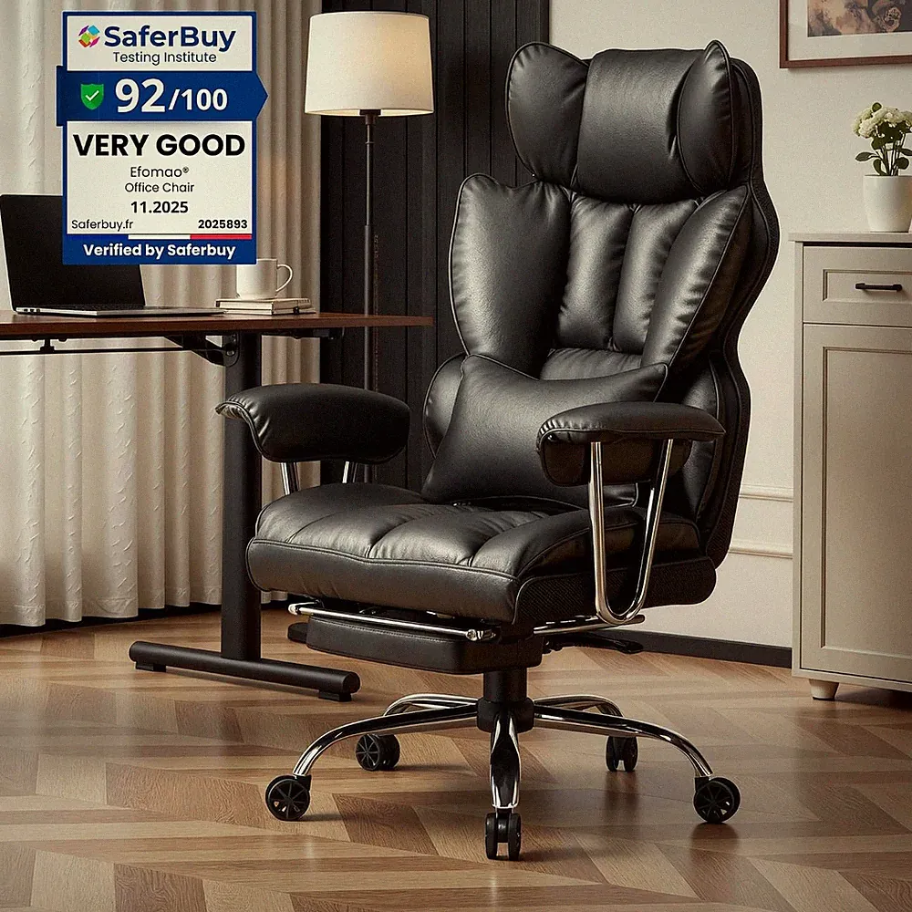 Ergonomischer Bürostuhl mit Fußstütze und Lendenstütze 200kg 10