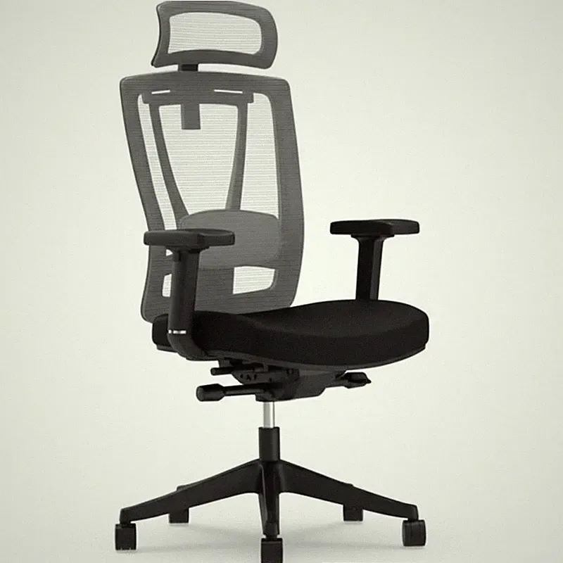 Ergonomischer Bürostuhl mit geteilter Lendenwirbelstütze C7G-Air-EU, schwarz - B