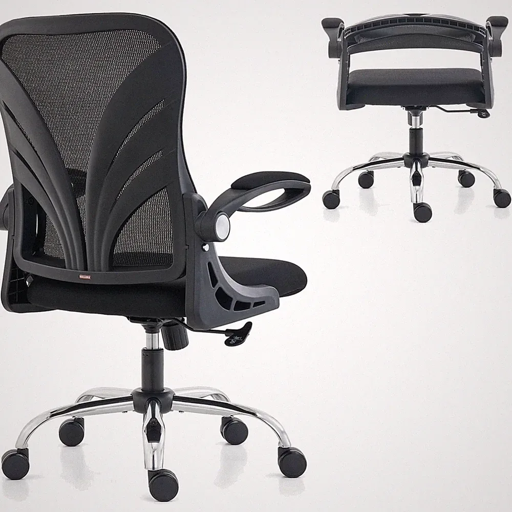 Ergonomischer Bürostuhl mit klappbarer Rückenlehne Mesh Armlehnen Sitz 52cm