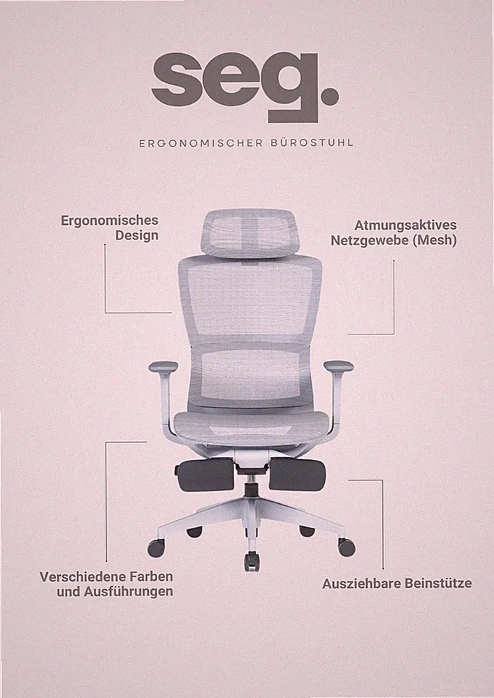 Ergonomischer Bürostuhl mit Liegefunktion aus Mesh
