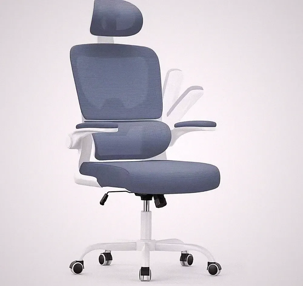 Ergonomischer Bürostuhl mit Lordosenstütze, Home Office Schreibtisch