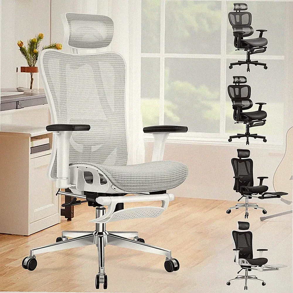 Ergonomischer Bürostuhl mit Lordosenstütze & Kopfstütze