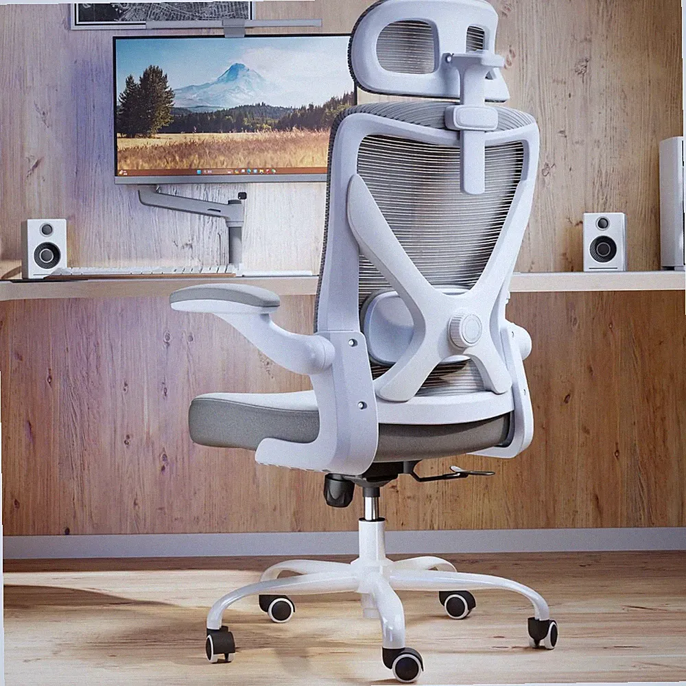 Ergonomischer Bürostuhl mit Lordosenstütze und 3D-Kopfstütze 15