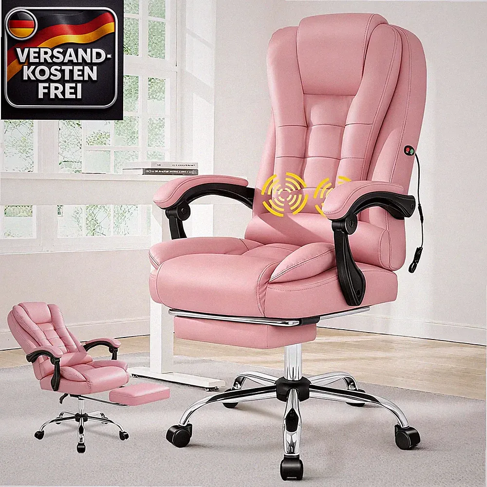 Ergonomischer Bürostuhl mit Massagefunktion verstellbar, Rückenlehne 90-150°