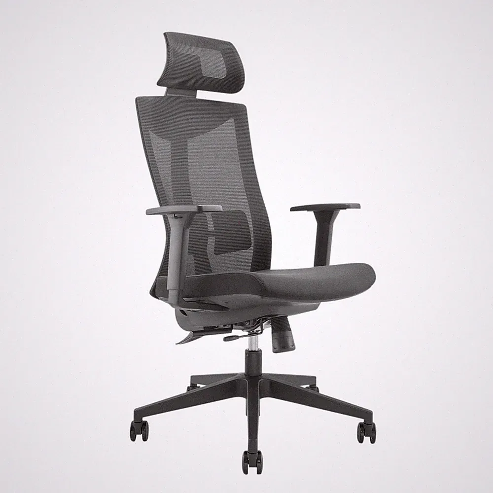 Ergonomischer Bürostuhl mit Rädern Lordosenstütze Drehstuhl Schreibtischstuhl