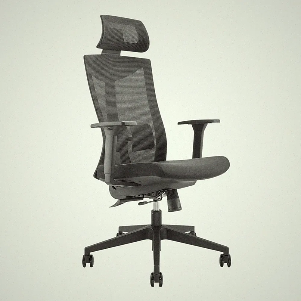 Ergonomischer Bürostuhl mit Rädern und Lordosenstütze bis 150kg Belastbar