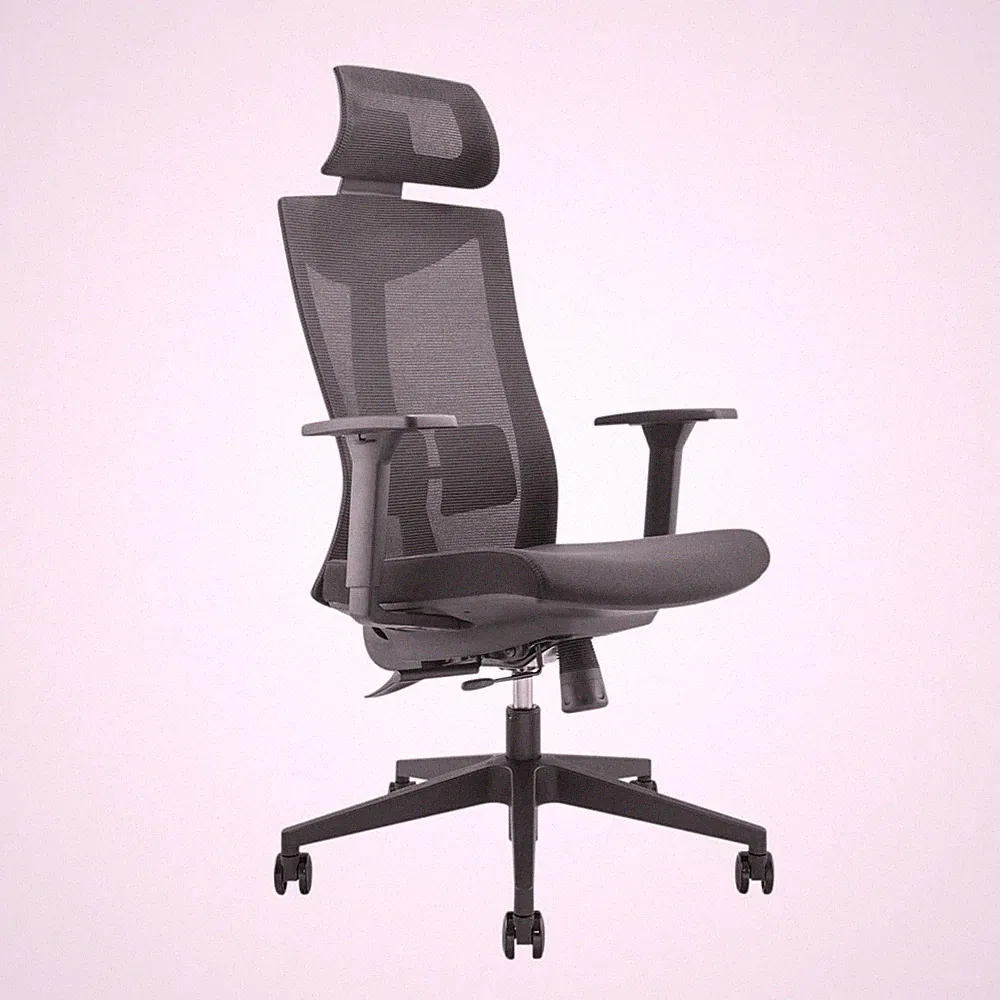 Ergonomischer Bürostuhl mit Rädern und Lordosenstütze Drehstuhl Höheverstellbar