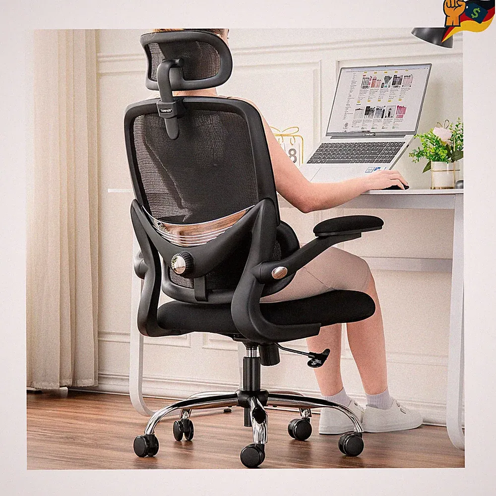 Ergonomischer Bürostuhl mit Verstellbarkeit 150KG Schwarz