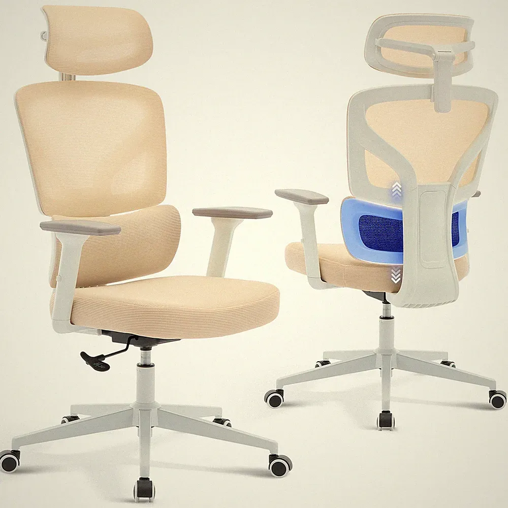 Ergonomischer Bürostuhl Netz Lendenwirbelstütze 3D-Armlehnen für Gaming/Büro
