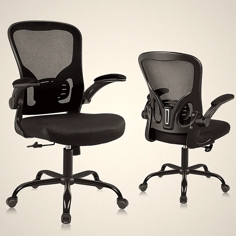 Ergonomischer Bürostuhl Netzgewebe Hochklappbare Armlehnen Komfort 150 kg 360°