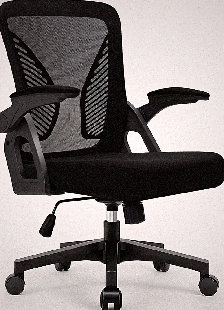 Ergonomischer Bürostuhl Netzrücken Kopfstütze Lendenstütze Schwarz | NEU&OVP✅️