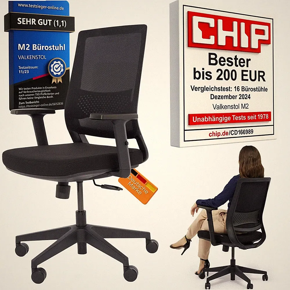 Ergonomischer Bürostuhl Netzrücken Lendenwirbelstütze Home Office Chair 5 Jahre