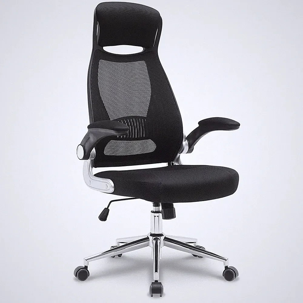 Ergonomischer Bürostuhl, Netzstoff, hohe Rückenlehne mit integrierter Kopfstü...