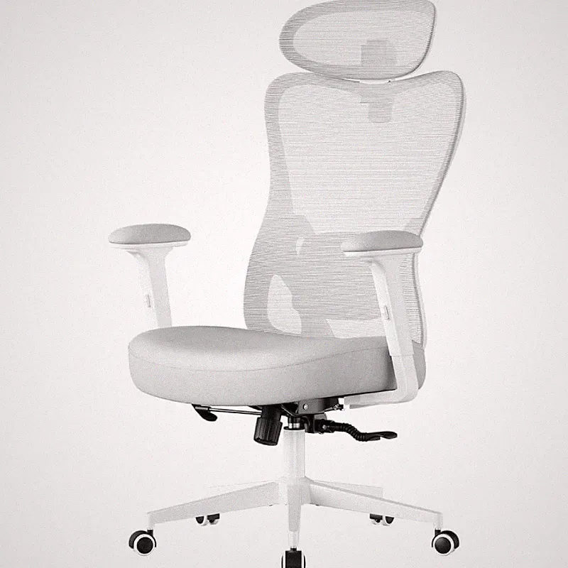 Ergonomischer Bürostuhl OBN066GD01, Tragkraft bis zu 150 kg, weiß/grau – N