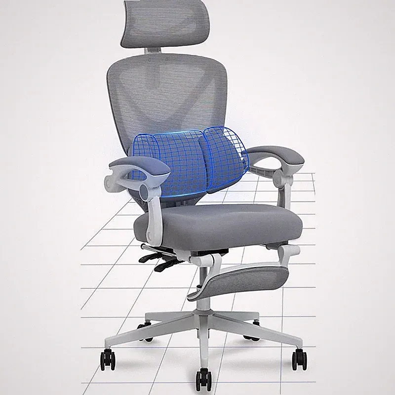 Ergonomischer Bürostuhl OC4WG, 135° neigbar, grau/weiß - B