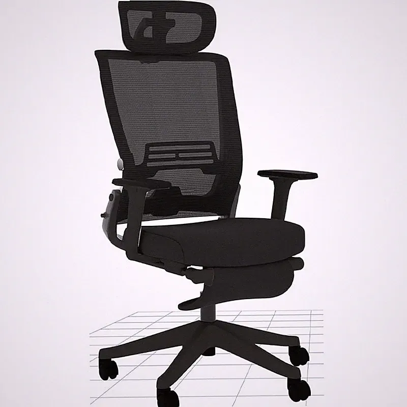Ergonomischer Bürostuhl OS1B, 3D-verstellbare Kopfstütze, schwarz - B