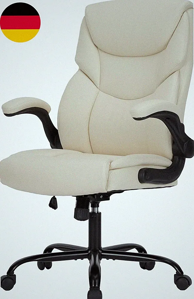 Ergonomischer Bürostuhl Pu-Leder Schreibtischstuhl Mit Hochklappbaren Armlehnen