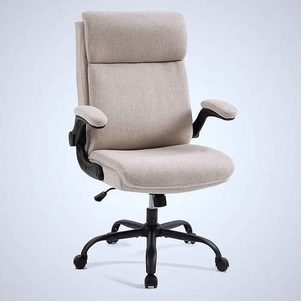 Ergonomischer Bürostuhl Schreibtischstuhl Home Office Beige Drehstuhl 150 kg