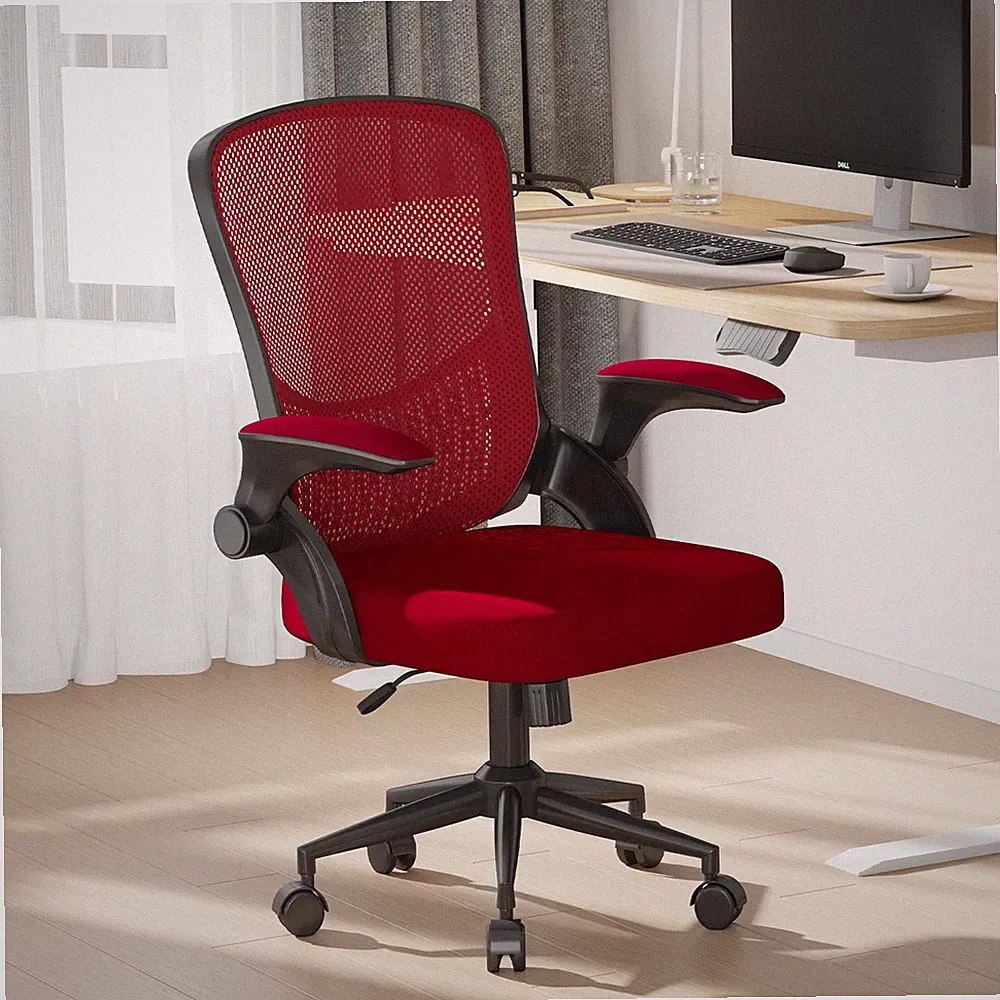 Ergonomischer Bürostuhl Schreibtischstuhl mit Lendenwirbelstütze Mesh Schwarz