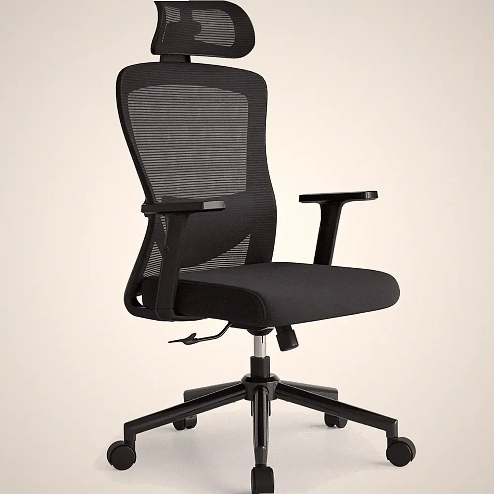 Ergonomischer Bürostuhl Schwarz 120° Wippfunktion verstellbar 150kg