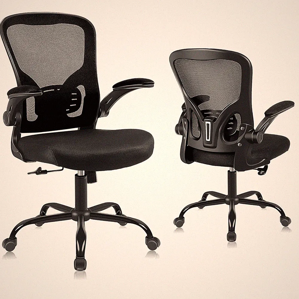 Ergonomischer Bürostuhl Schwarz 55x64x108cm verstellbar Lendenwirbel