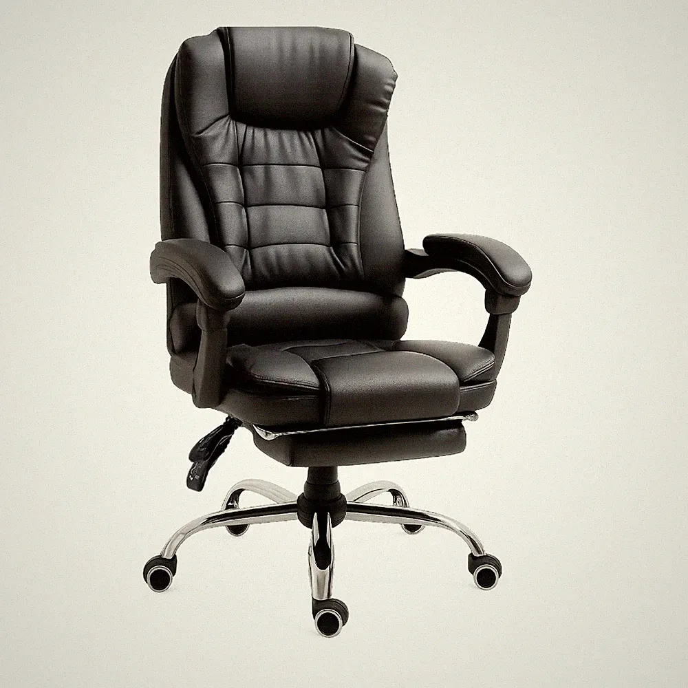 Ergonomischer Bürostuhl Schwarz mit Lendenstütze Höhenverstellbar