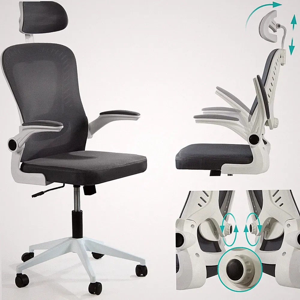 Ergonomischer Bürostuhl Sesto Senso mit Lordosenstütze und klappbaren Armlehnen