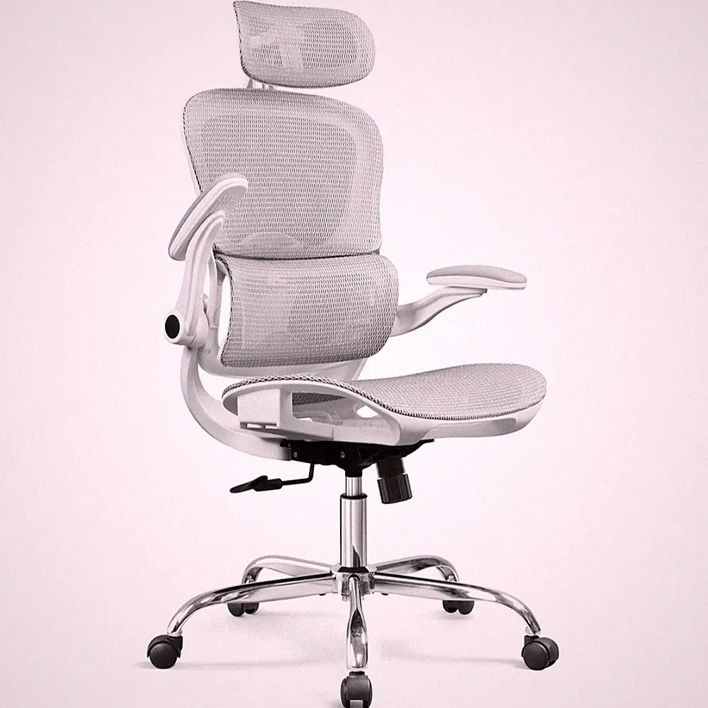 Ergonomischer Bürostuhl Verstellbare Rücken & Kopfstütze, Bis 180 KG