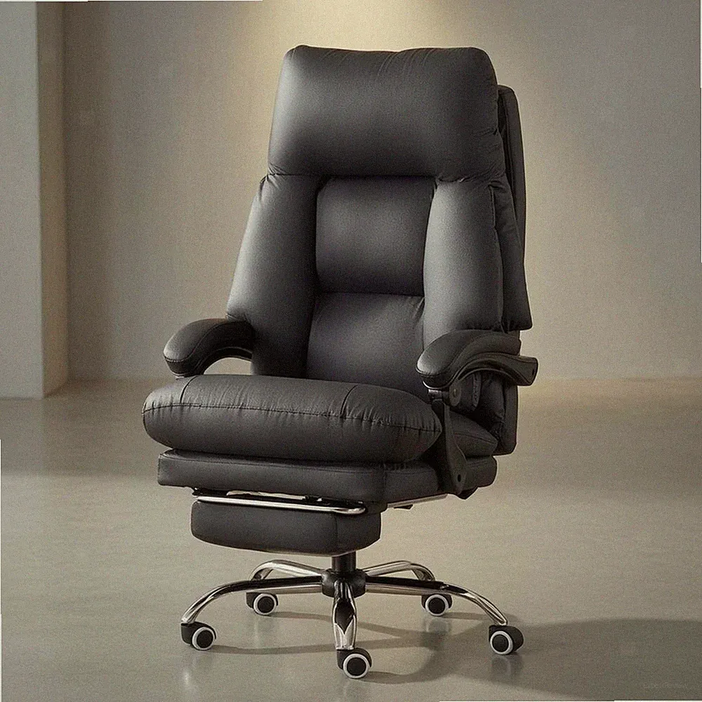 Ergonomischer Bürostuhl, verstellbarer Schreibtischstuhl aus Nappaleder