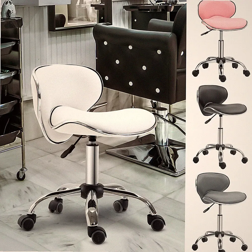 Ergonomischer Chefsessel Bürostuhl Computer Armlos PU Rollen 360 Drehbar