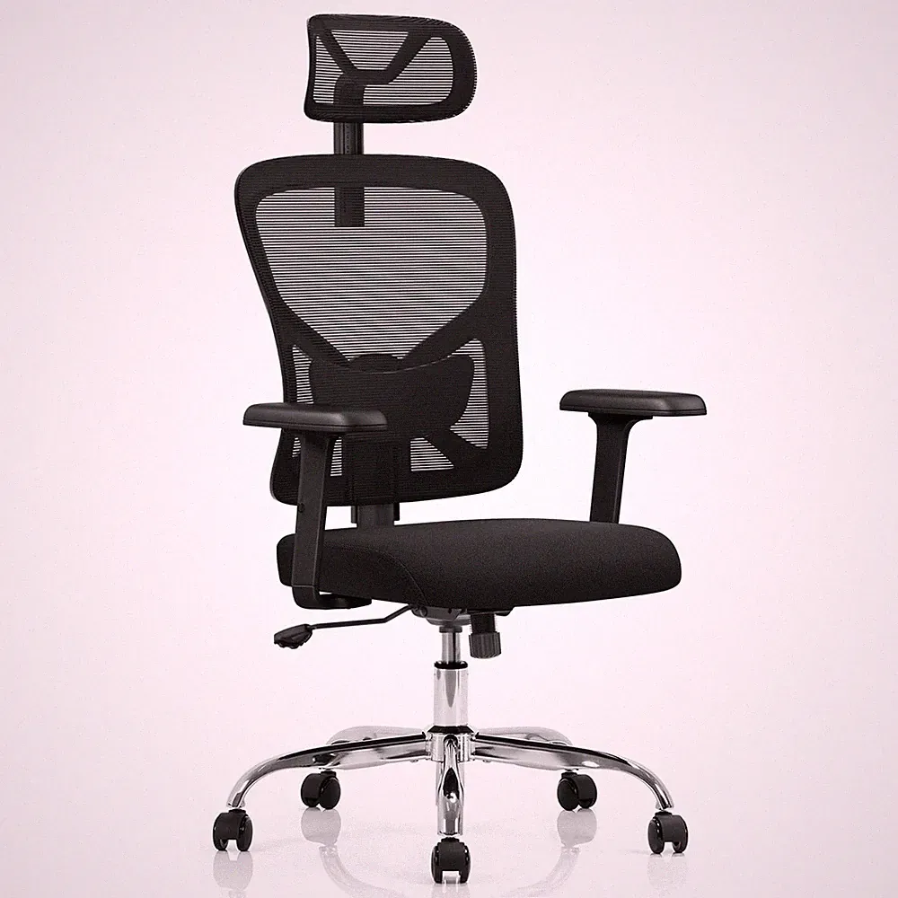 Ergonomischer Chefsessel Bürostuhl Netz Homeoffice Memory-Schaum Lordosenstütze