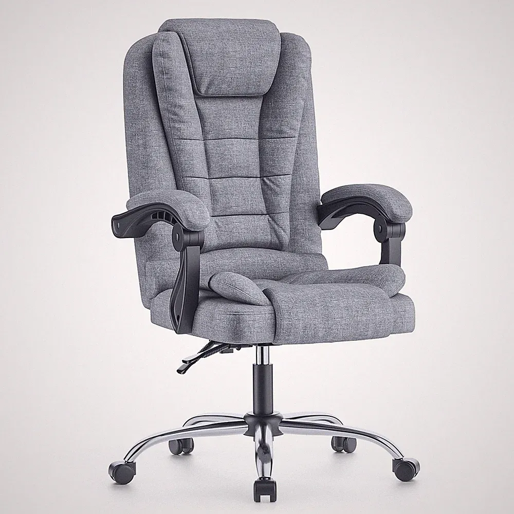 Ergonomischer Chefsessel Bürostuhl PU-Leder Hochlehner Drehstuhl Grau 150 kg